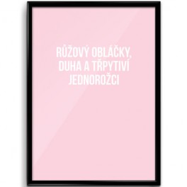 Růžový obláčky na zeď (náhled)